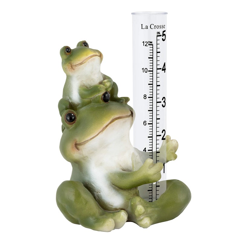 LA CROSSE MCCORMICK La Crosse 704-4114 5 in. Table Standing Polyresin Frog Rain Gauge - Image 3